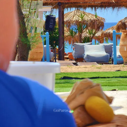Clay preparation during a seaside pottery workshop on Golden Beach in Paros